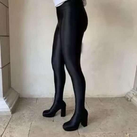 Free People Highest Rise Platform Boot Pants Boots w/ Attached Leggings US 10 - Picture 5 of 14